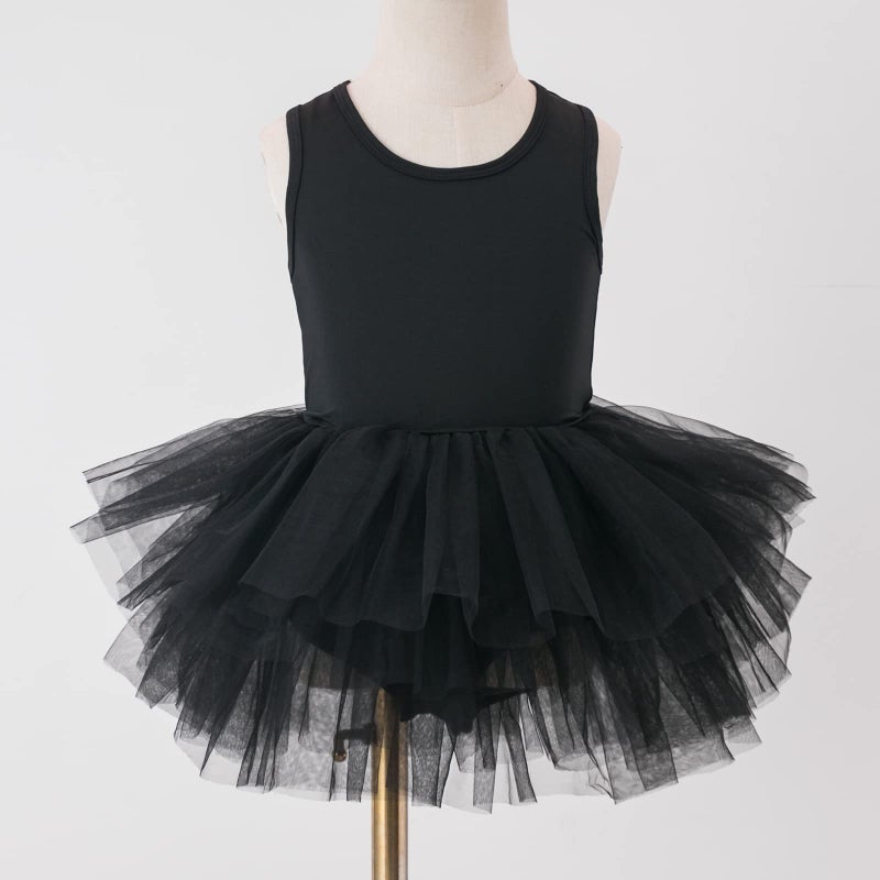 Tutu.kk Toddler Girls' Camisole Tutu Dance Leotard with Fluffy Skirt Tutu Dress for Dance, Ballet White 3-4 Years - Image 2